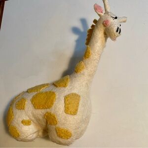 Fiona Walker 12 In. Stuffed Giraffe Organic Wool Nursery Kid Decor UK England